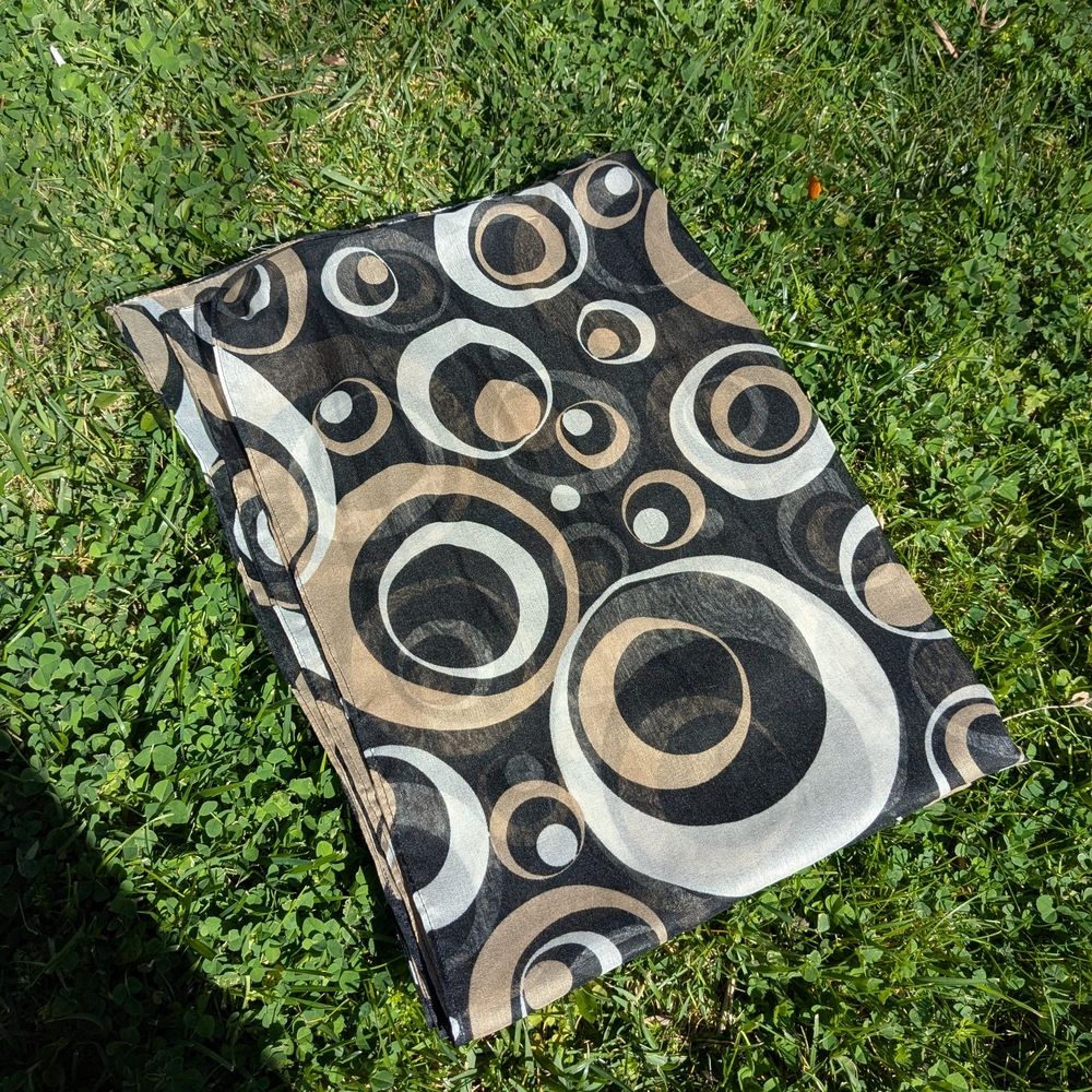 Y2k Black and Tan Optical Print Headscarf